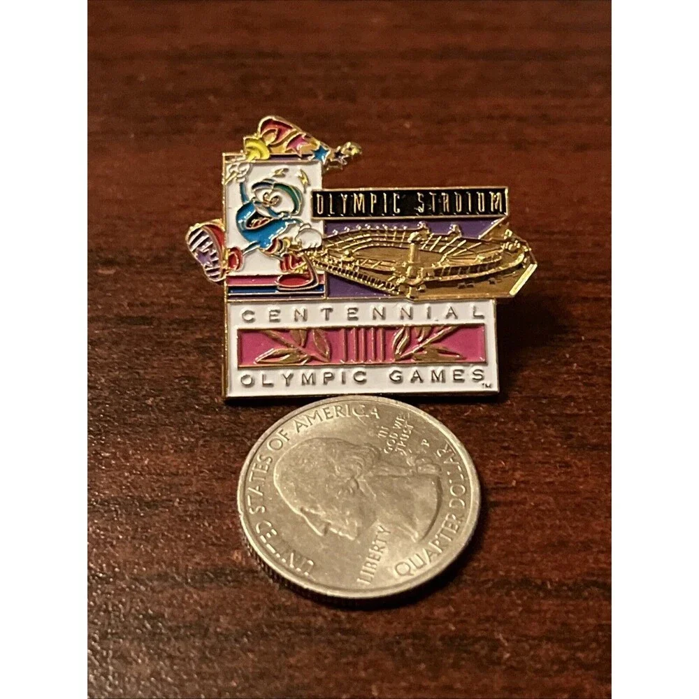 1996 Atlanta Olympics Izzy Olympic Stadium Centennial Games Lapel Hat Pin‎